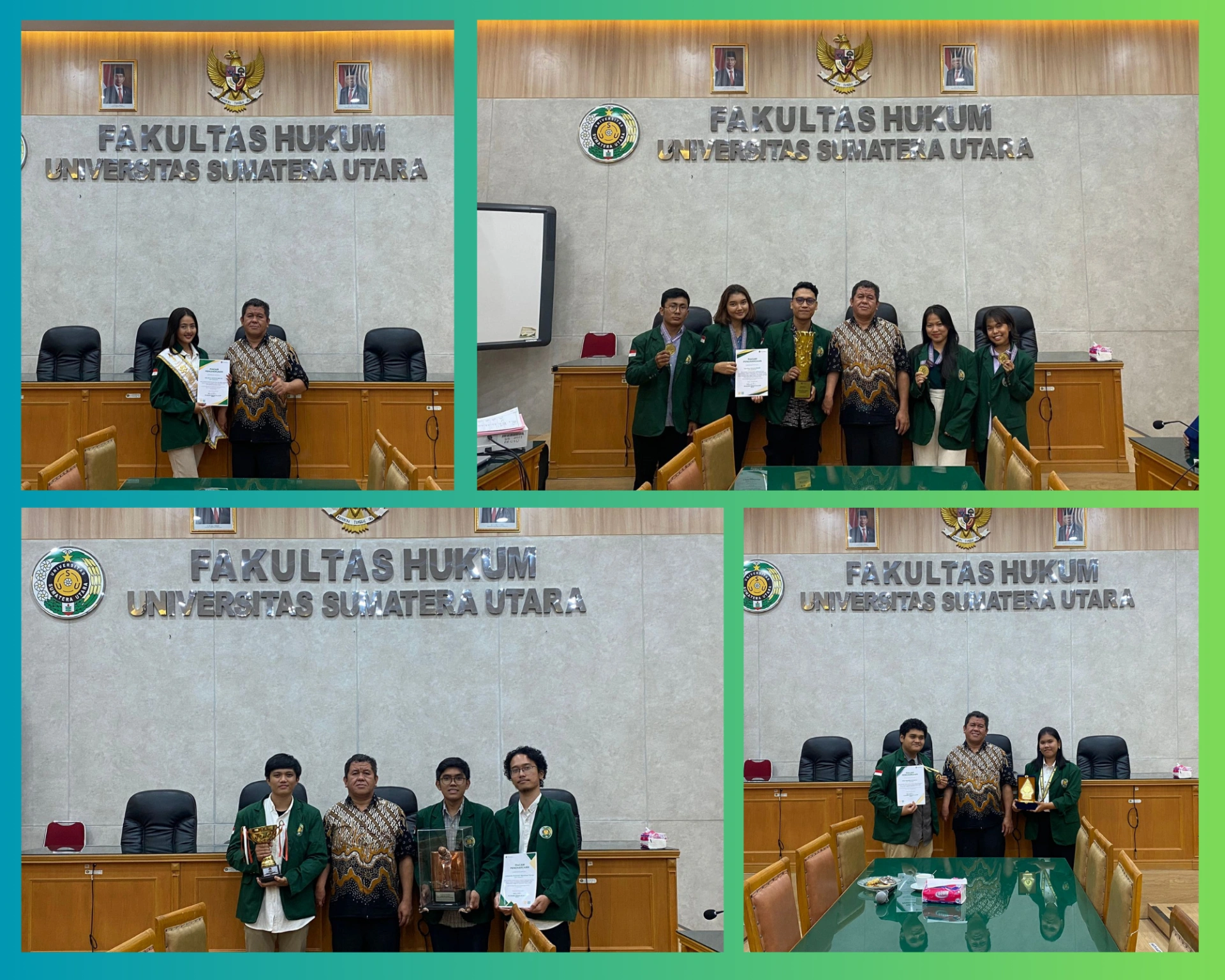 Appreciation for the Achievement of the FH USU Student Delegation Team, the Dean gave an Award Certificate